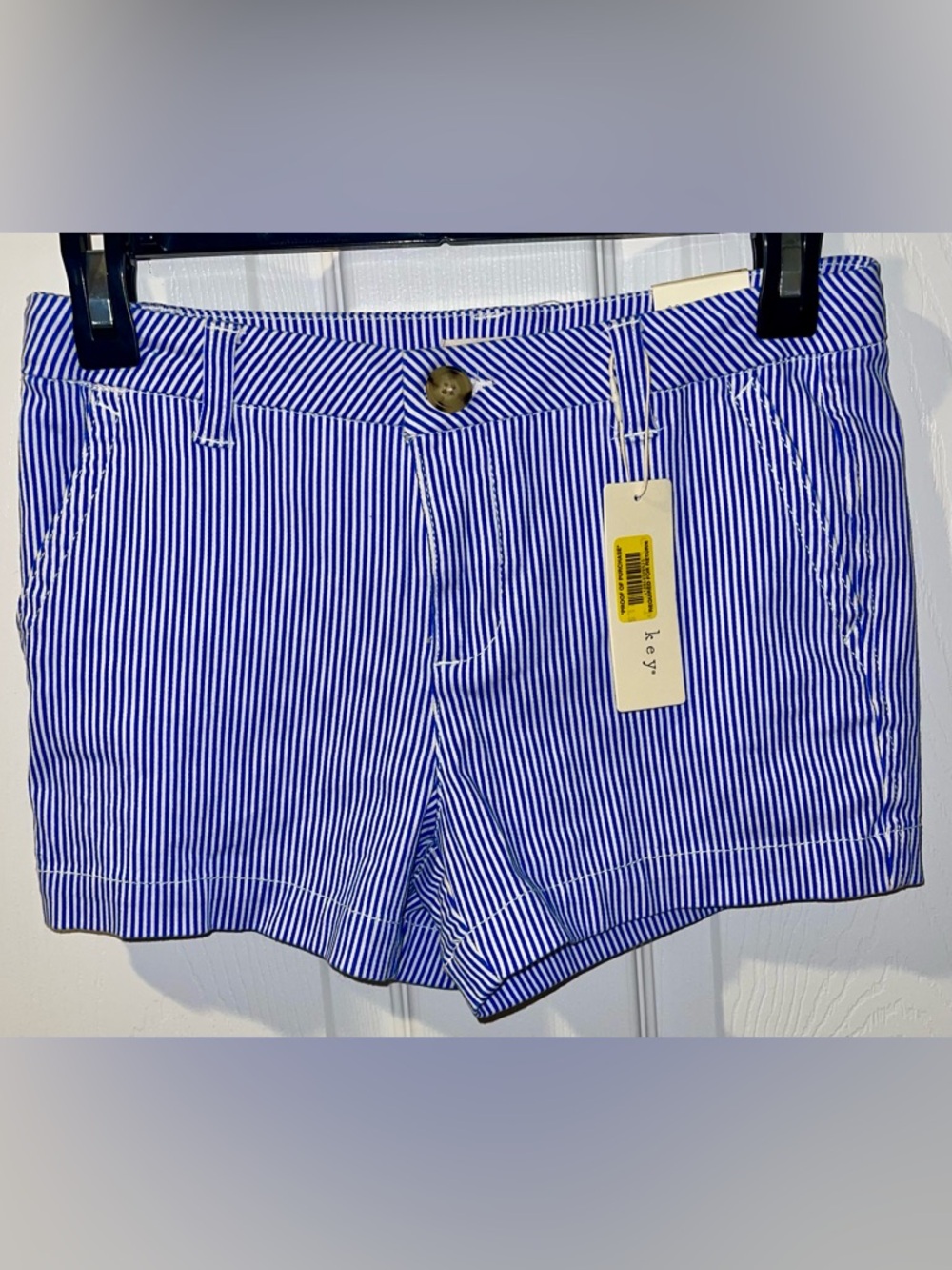 Copper Key girls 12 blue and white pinstripe shorts NWT